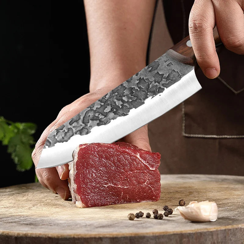 Meat Cleaver Butcher Kitchen Knife Stainless Steel Meat Chopping Chef Fish Vegetables Slicing Butcher Knife With Sheath