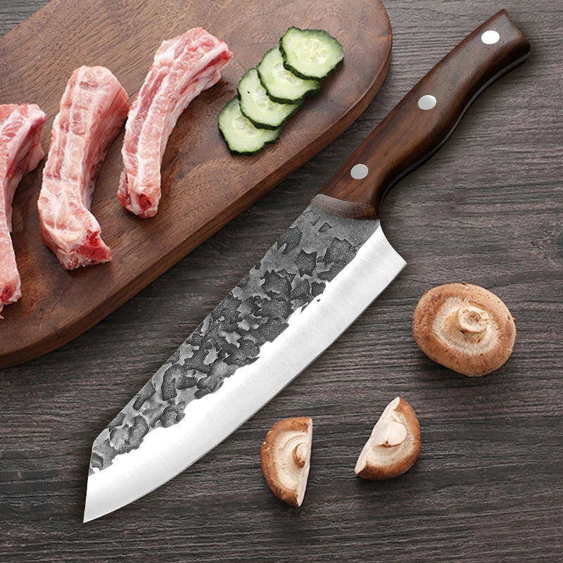 Meat Cleaver Butcher Kitchen Knife Stainless Steel Meat Chopping Chef Fish Vegetables Slicing Butcher Knife With Sheath