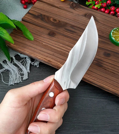 Meat Cleaver Knife Hand Forged 5Cr15Mov Stainless Steel Camping Survival Hunting Knife Fruit Butcher Boning Kitchen Chef Knife