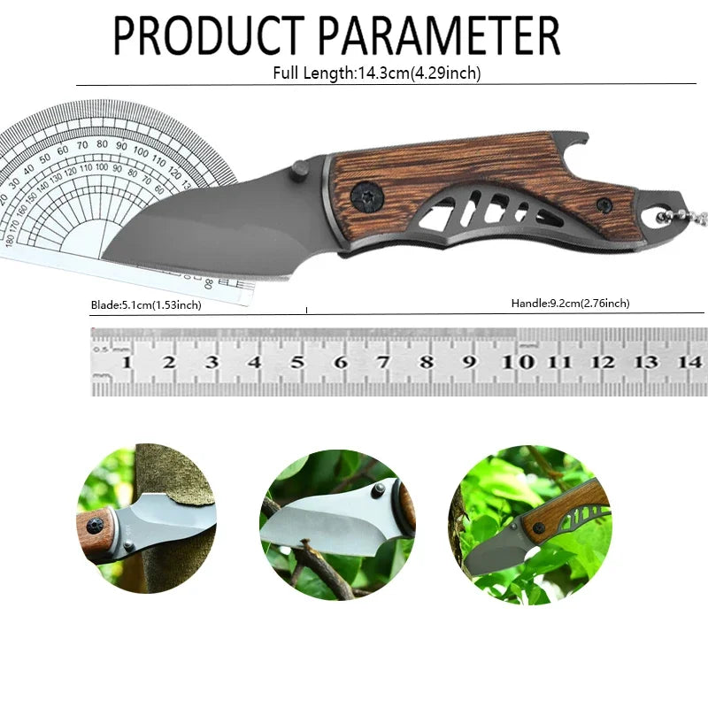 Mini Pocket Knife Foldable Knife Keychains Knife Outdoor EDC Small Knife Portable Camping Knife Stainless Steel Utility Knife