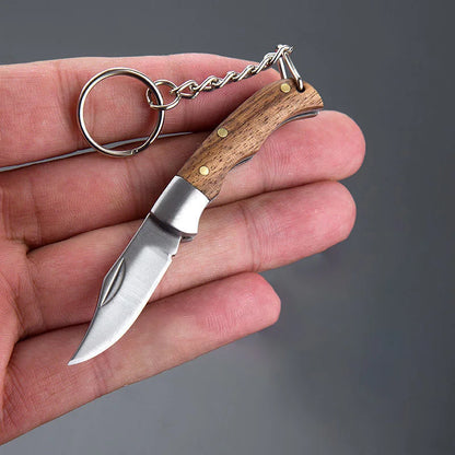 Mini folding key chain knife, Damascus pattern stainless steel mini knife, open box knife artifact, Pocket Your Key chain knife