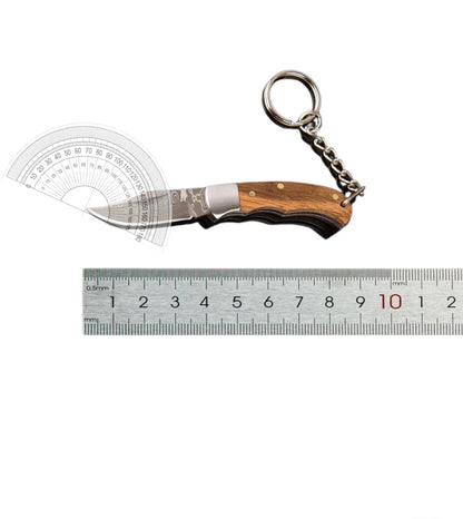 Mini folding key chain knife, Damascus pattern stainless steel mini knife, open box knife artifact, Pocket Your Key chain knife