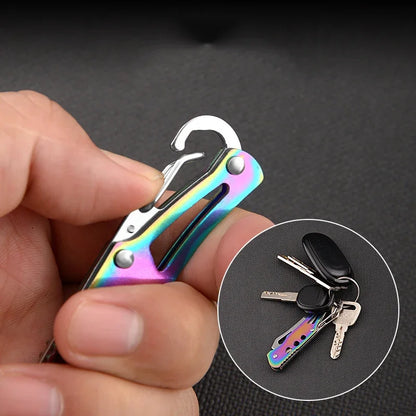 Outdoor Mini Keychain Knife Portable Paring Folding Knife Tactical Survival Knife for Hunting Camping Fishing Fruit Cutting Tool