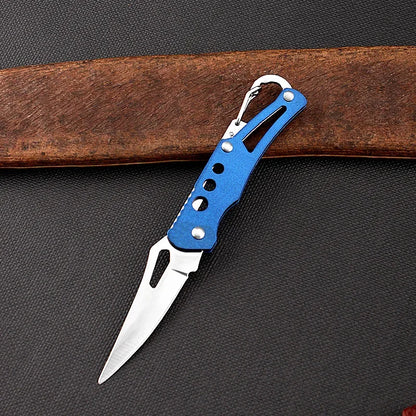 Outdoor Mini Keychain Knife Portable Paring Folding Knife Tactical Survival Knife for Hunting Camping Fishing Fruit Cutting Tool