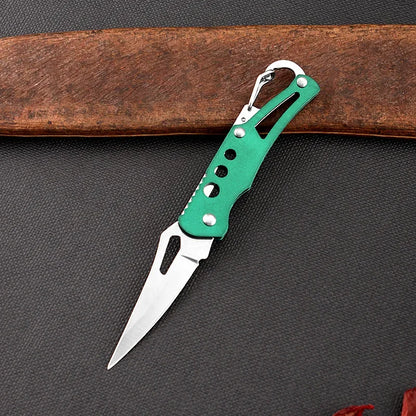 Outdoor Mini Keychain Knife Portable Paring Folding Knife Tactical Survival Knife for Hunting Camping Fishing Fruit Cutting Tool