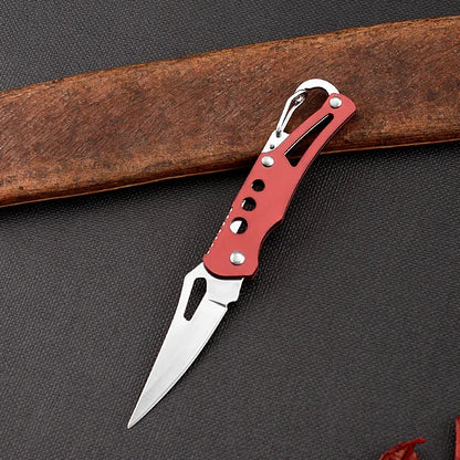 Outdoor Mini Keychain Knife Portable Paring Folding Knife Tactical Survival Knife for Hunting Camping Fishing Fruit Cutting Tool