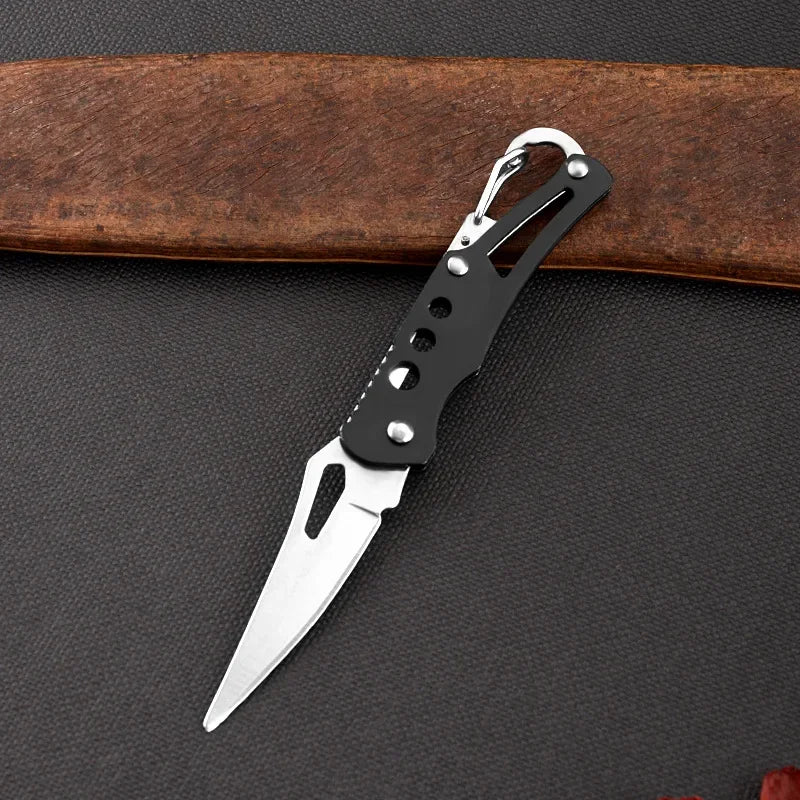 Outdoor Mini Keychain Knife Portable Paring Folding Knife Tactical Survival Knife for Hunting Camping Fishing Fruit Cutting Tool