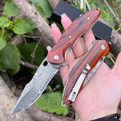 Outdoor multifunctional Damascus steel camping survival outdoor convenient to carry a multifunctional pocketknife