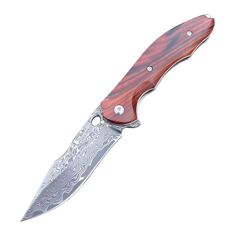 Outdoor multifunctional Damascus steel camping survival outdoor convenient to carry a multifunctional pocketknife