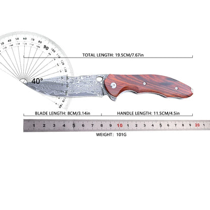 Outdoor multifunctional Damascus steel camping survival outdoor convenient to carry a multifunctional pocketknife