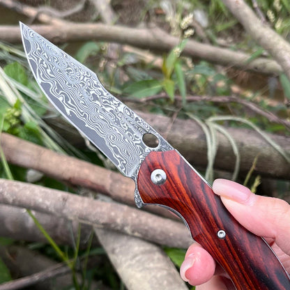 Outdoor multifunctional Damascus steel camping survival outdoor convenient to carry a multifunctional pocketknife