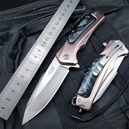 Portable Steel Camping Folding Knife for Men Outdoors Military Tactical Pocket Survival Knives for Hunting and Fishing