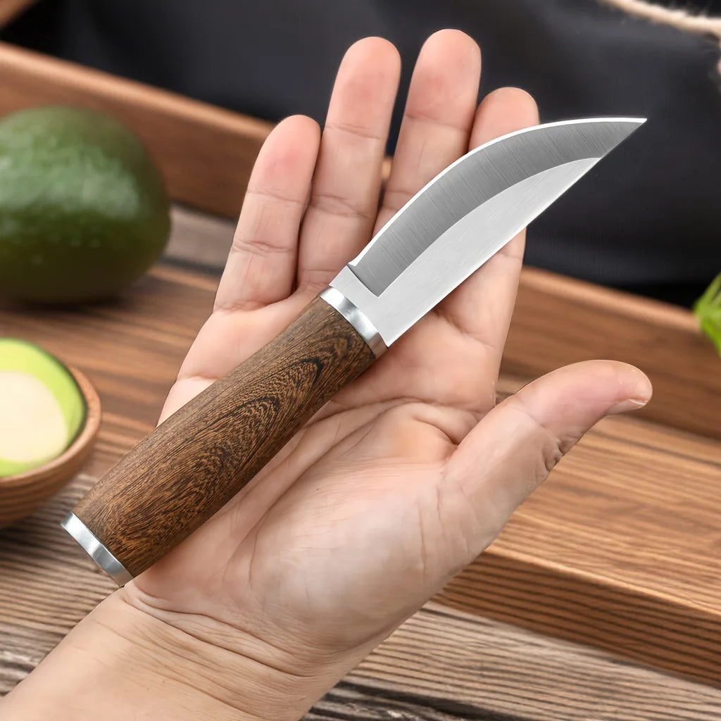 Rosewood Knife 5Cr15 Stainless Steel Drawing Process Kitchen Chopping  Knife With Cover Meat Knife Fruit Barbecue Tools