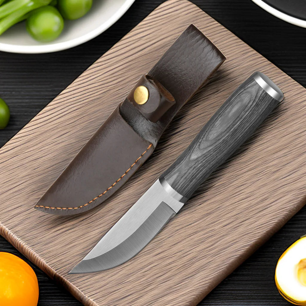 Rosewood Knife 5Cr15 Stainless Steel Drawing Process Kitchen Chopping  Knife With Cover Meat Knife Fruit Barbecue Tools