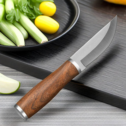 Rosewood Knife 5Cr15 Stainless Steel Drawing Process Kitchen Chopping  Knife With Cover Meat Knife Fruit Barbecue Tools