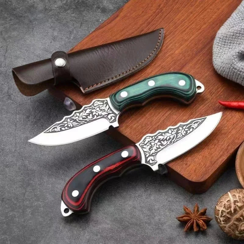 Sharp fruit knife, EDC portable sheath knife, fixed blade, meat cutting knife, kitchen utensils