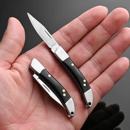 Stainless Steel Blade Wood Handle Mini Pocket Keychain Knife Folding EDC Tool Outdoor Camping Survival Utility Knife Peeling