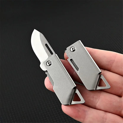 Stainless Steel Mini Pocket Folding Knife Sharp Unpack Delivery Knife Key Chain Pendant Hand Tool Portable Outdoor Knife