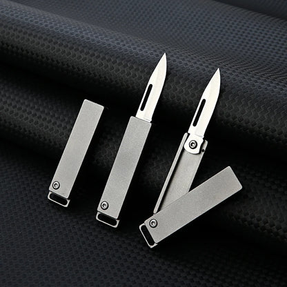 Titanium Alloy Mini Folding Knife High Hardness D2 Steel Sharp Knife With Keychain Pendant Disassembly Express Open Box EDC Tool