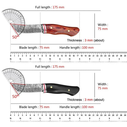 Utility Knife Cleaver Meat Slicing Knife Damascus Laser Pattern Stainless Steel Kitchen Knife Wooden Handle Chef Butcher Knife