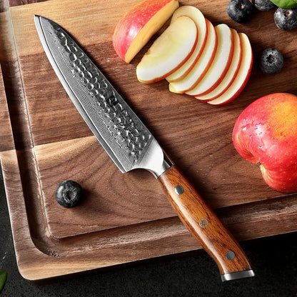 "Damascus"Utility Knife Damascus Steel Kitchen Knife Stainless Steel Chef Cleaver Peeler Fruit Meat Cleaver Knife