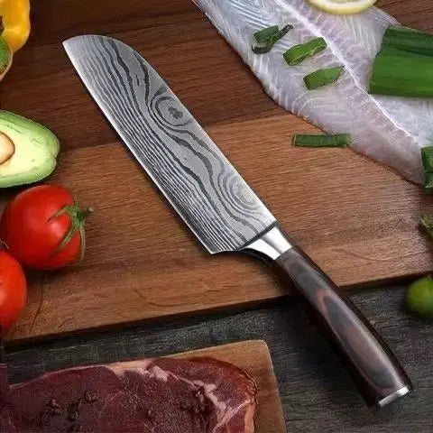 Utility Knife Damascus Steel Kitchen Knife Stainless Steel Chef Cleaver Peeler Fruit Meat Cleaver Knife