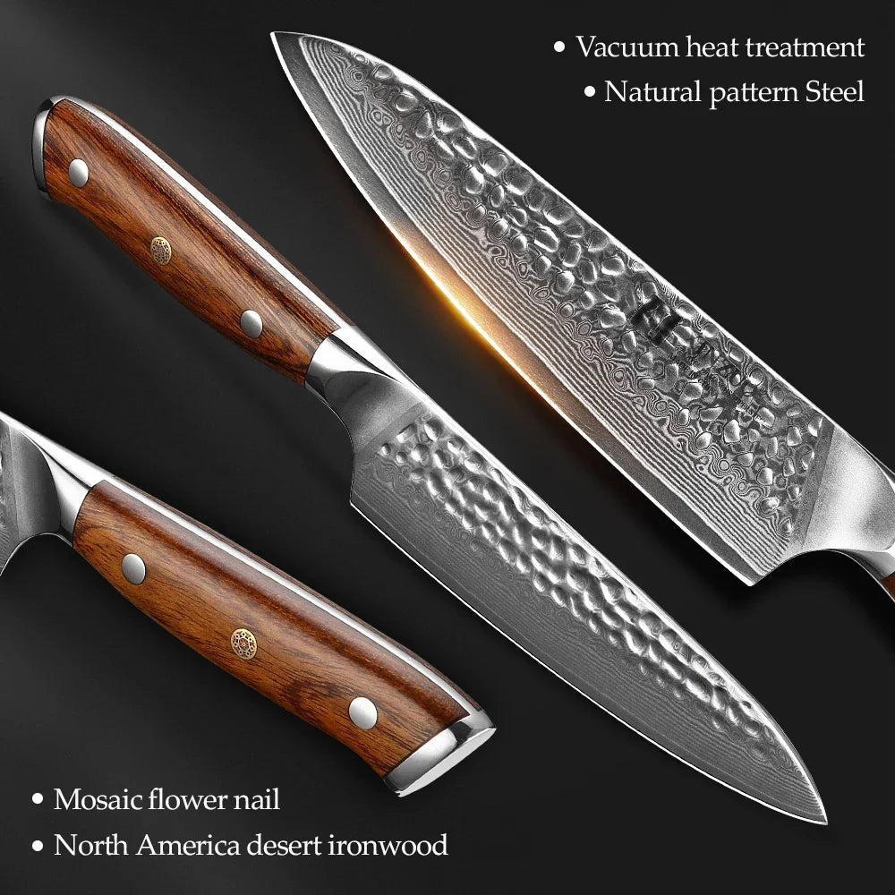 Utility Knife Damascus Steel Kitchen Knife Stainless Steel Chef Cleaver Peeler Fruit Meat Cleaver Knife