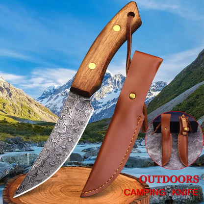 420 steel Outdoor full Tang straight knife + sheath, jungle camping knife, hunting knife, EDC knife