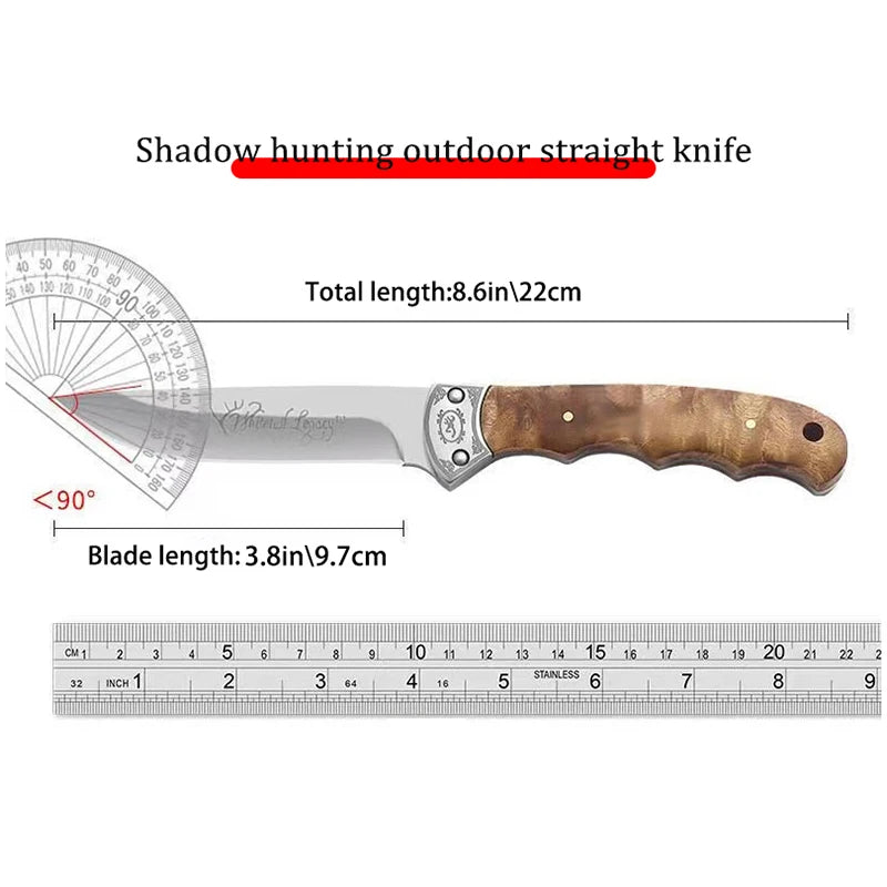 Wild Survival Self-defense Knife, Portable Mini Pocket Knife, Stainless Steel Fruit Knife Meat Knife, Suitable For Outdoor Campi