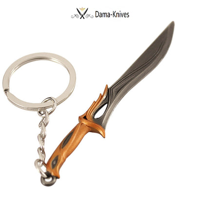 1pc 9cm Mini Imperial Knife Metal Toy Keychain For Men