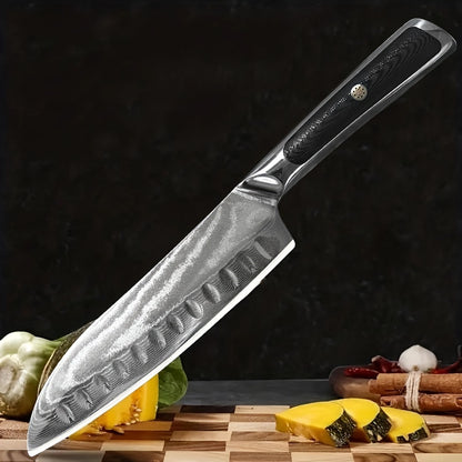 1pc, Damascus Chef Knife - Professional Kitchen Knife Set with Stainless Steel Blades for Effortless Slicing and Dicing