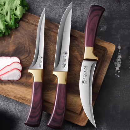 3pcs Bone Cutting Splitting Knife, Multifunctional Meat Knife Slicing Knife For Outdoor Barbecue