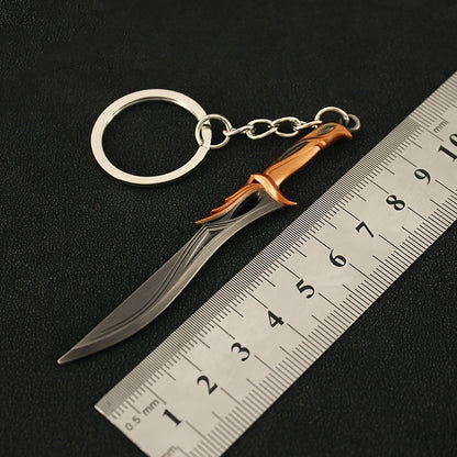 1pc 9cm Mini Imperial Knife Metal Toy Keychain For Men