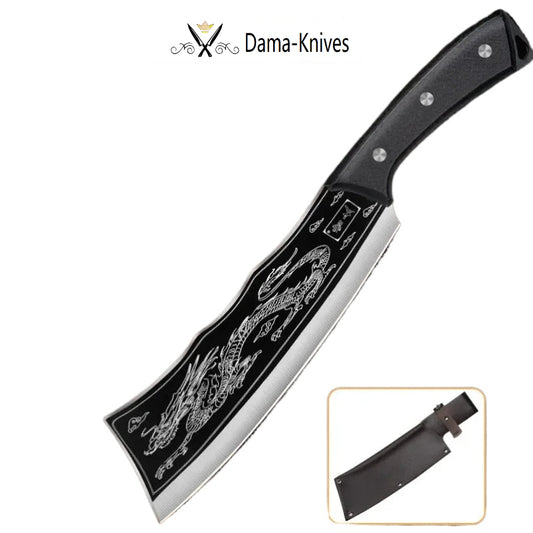 DamaKnives, Utility Slaughter Knife Hand Forge Blade Kitchen Knives Cleaver Meat Chopping Vegetable Slicing Fish Chef Boning Butcher Knife