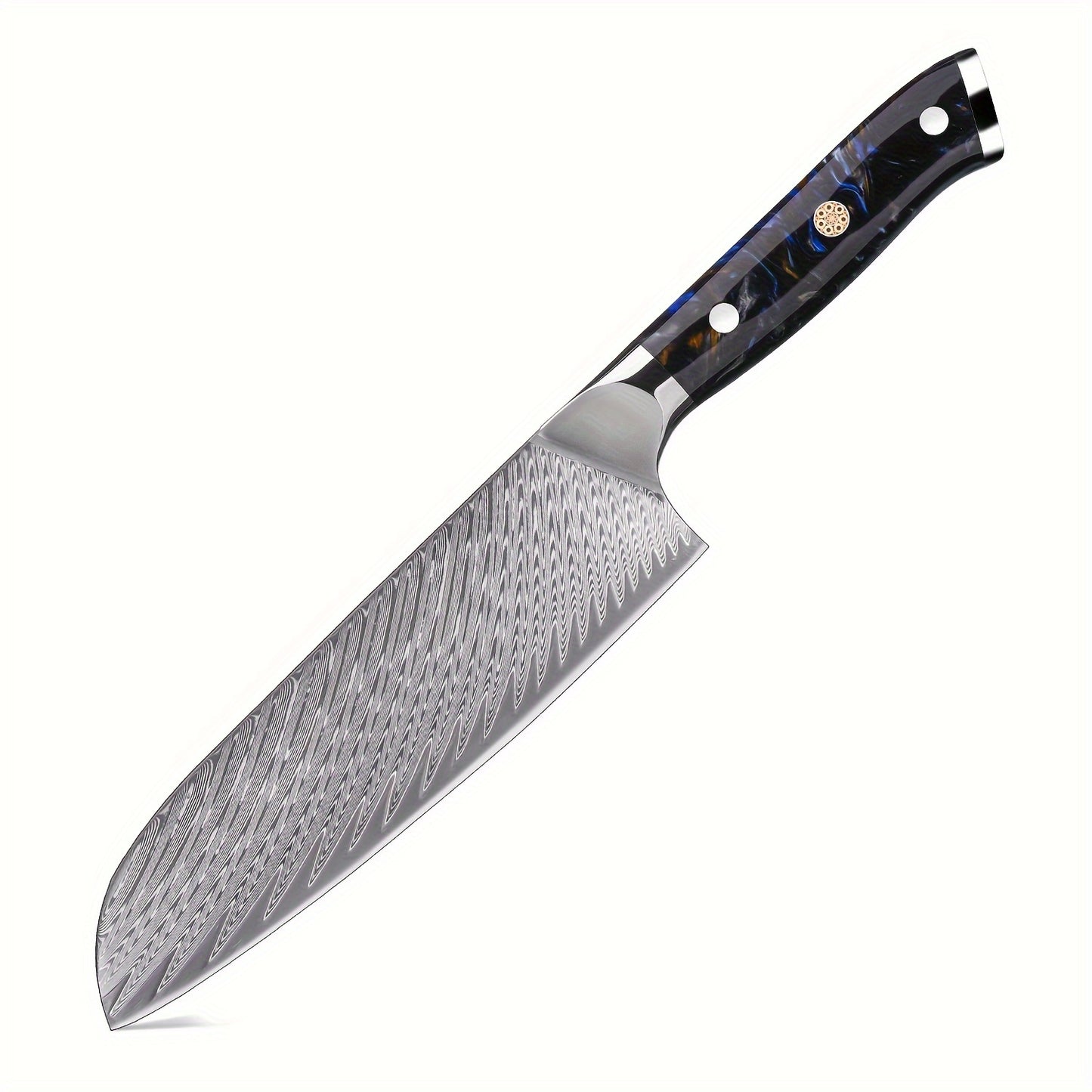 7 Inch Santoku Knife, Japanese Damascus Kitchen Knife, Professional Slicing Knife, Razor Sharp & Ergonomic Handle Design